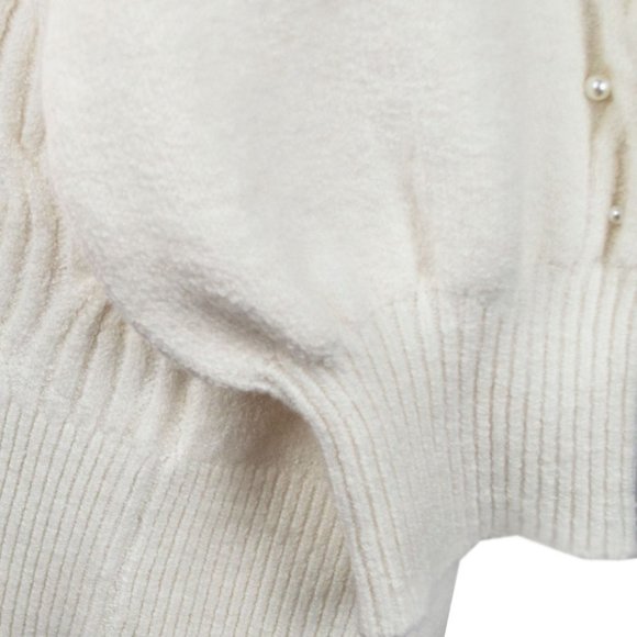Crown & Ivy Marilyn Pearl White Off Shoulder Sweater 1X - Picture 7 of 14